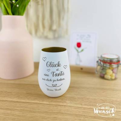 Windlicht mit Gravur | Glück ist.... | Gravur | Geschenk an die Mama, Oma, Tante, Schwester usw. | Kerzenlicht |