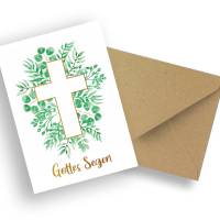 Friendly Fox Christliche Grußkarte "Gottes Segen", DIN A6 Klappkarte mit Kraftpapier Umschlag, ideal als Karte T Bild 2