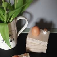 Eierbecher Eierbrettchen mit Salzfass aus 30mm Birkenholz Bild 4