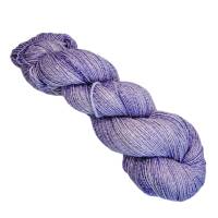 Handgefärbte Sommer-Sockenwolle, 4fach, mit Baumwolle, Farbe: Lavender Semisolid Bild 1