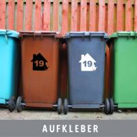 Hausnummer Katze Vinylaufkleber personalisiert Mülltonne Briefkasten Beschriftung Bild 1