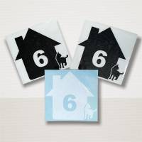 Hausnummer Katze Vinylaufkleber personalisiert Mülltonne Briefkasten Beschriftung Bild 4