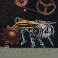♕ French Terry mit Zahräder Metallbienen Insekten Steampunk Gothic 50 x 150 cm ♕ Bild 7