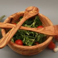 2er Set Salatbesteck | aus Olivenholz | L.30 cm | Handmade Bild 1