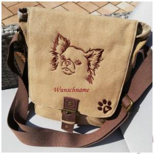 Tasche mit Chihuahua, Pfote und Namen bestickt Bild 3