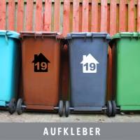 Hausnummer Vinylaufkleber personalisiert Mülltonne Briefkasten Beschriftung Bild 1