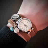 Armbanduhr mit Slider, Wickeluhr, Kunstleder, Bild 1