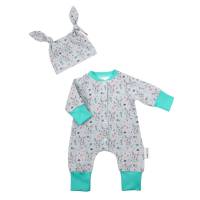 Overall Jumpsuit Einteiler Schlafanzug "Süßes Häschen" Geschenk Geburt Ostern Baby Jungen Mädchen Bild 1