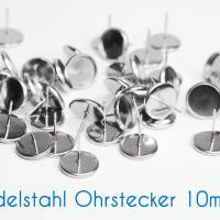 Edelstahl Ohrstecker silber 8-18mm Fassung Bild 3
