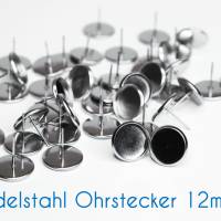 Edelstahl Ohrstecker silber 8-18mm Fassung Bild 4