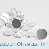 Edelstahl Ohrstecker silber 8-18mm Fassung Bild 5
