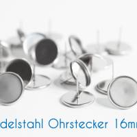 Edelstahl Ohrstecker silber 8-18mm Fassung Bild 6