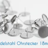 Edelstahl Ohrstecker silber 8-18mm Fassung Bild 7