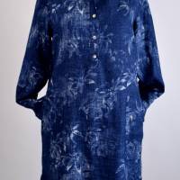 Damen Hemdblusenkleid | Jeansblau-Batik | Bild 1