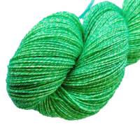 Handgefärbte Sommer-Sockenwolle, 4fach, mit Baumwolle, Farbe: Bright Green Semisolid Bild 2