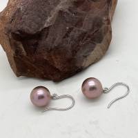 Echte Perlen Ohrhänger aus Edisonperlen 10,2 mm lavendel business Bild 1