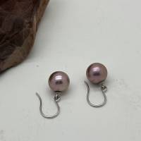 Echte Perlen Ohrhänger aus Edisonperlen 10,2 mm lavendel business Bild 2