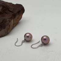 Echte Perlen Ohrhänger aus Edisonperlen 10,2 mm lavendel business Bild 3