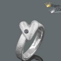 Goldschmiede Silberring mit Herz "affection", Verlobungsring, Liebe, Hochzeit, handgefertigte, vollmassiv Silber Bild 1