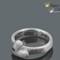 Goldschmiede Silberring mit Herz "affection", Verlobungsring, Liebe, Hochzeit, handgefertigte, vollmassiv Silber Bild 3