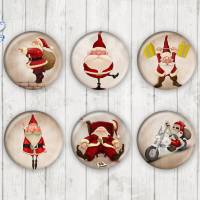 1495 - Motivcabochon Set, Glascabochons Handmade Weihnachten Xmas Christmas Weihnachtsmann Bild 1