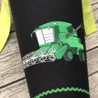 coole Schultüte / Zuckertüte aus Stoff in Grün, Schwarz mit Mähdrescher Bild 4