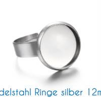 Edelstahl Ringrohlinge silber mit 12mm Fassung Bild 1