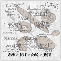 Plotterdatei - Brotbeutel - Brötchen - Inkl. 24 Sayings - SVG - DXF - Datei - Mithstoff - PNG - JPEG Bild 1