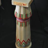 Indianer Säule Mäander Style Handbemalt Beistelltisch Marmoriert Dekosäule 93 cm Griechische Antik Säule Barock Blumem Bild 3