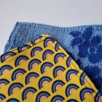 Spültuch "Sweat-Frottee" in gelb-bunt Regenbogen / blau Blumen von he-ART by helen hesse Bild 2