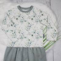 Eukalyptus Kleid Mädchenkleid Jerseykleid Raglankleid langarm mint/creme Bild 3