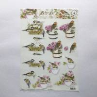 3 D Bastelbogen Vögel zum Gestalten von Glückwunschkarten, 3 verschiedene Motive, DIN A 4 Bogen Bild 1