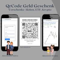 Geldgeschenk Aktie ETF Kryptowährung | Personalisiert | QrCode Postkarte DIN A6 inkl. Briefumschlag und Anhänger Bild 2