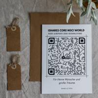 Geldgeschenk Aktie ETF Kryptowährung | Personalisiert | QrCode Postkarte DIN A6 inkl. Briefumschlag und Anhänger Bild 3