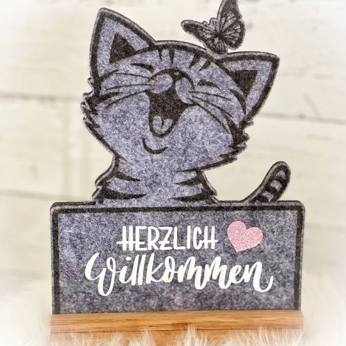 Für Katzenfreunde - Filz-Aufsteller 