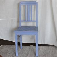 blauer Vintage Stuhl Wiener Geflecht Bild 3