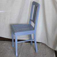blauer Vintage Stuhl Wiener Geflecht Bild 7