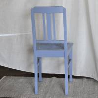 blauer Vintage Stuhl Wiener Geflecht Bild 8