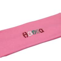 Stirnband Rosa mit Namen für Mädchen aus Baumwolle - Ohrenschutz für Kinder mit Wunschbeschriftung - Haarband Bild 1
