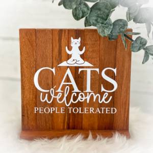 Holzbild Catmom Katzen | Holz Aufsteller Dekoration Bild 2
