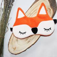 Schlafmaske, Schlafbrille Fuchs aus Fleece orange Augenbinde Reisemaske Augenmaske Kinder Frauen Männer Bild 10
