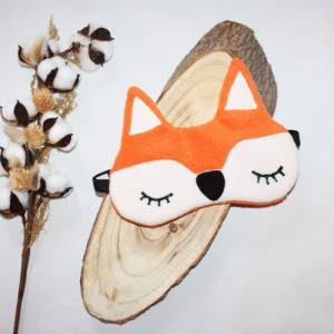 Schlafmaske, Schlafbrille Fuchs aus Fleece orange Augenbinde Reisemaske Augenmaske Kinder Frauen Männer Bild 3