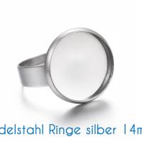 Edelstahl Ringrohlinge silber mit 14mm Fassung Bild 1