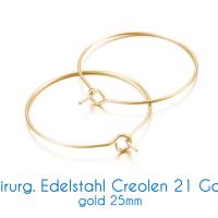 Chirurgische Edelstahl-Creolen gold 21 Gauge Ø 15mm, 20mm, 25mm Bild 2