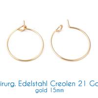 Chirurgische Edelstahl-Creolen gold 21 Gauge Ø 15mm, 20mm, 25mm Bild 4