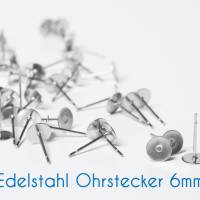 Edelstahl Ohrstecker mit Klebepad silber 4-14mm Fassung Bild 3