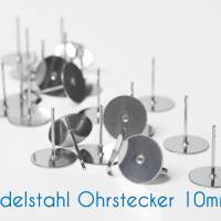 Edelstahl Ohrstecker mit Klebepad silber 4-14mm Fassung Bild 5