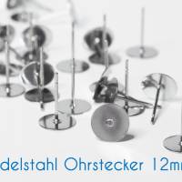 Edelstahl Ohrstecker mit Klebepad silber 4-14mm Fassung Bild 6