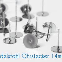 Edelstahl Ohrstecker mit Klebepad silber 4-14mm Fassung Bild 7