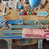 Geldgeschenk Collage PLATZ AM MEER auf einem Bambus-Brett Wanddeko maritimer Geschenkgutschein Bild 3